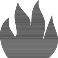 Flat style fire in black color. vector