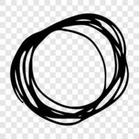 Hand drawn scribble circle. Black doodle round circular design element vector