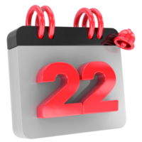 calendário 3d render png