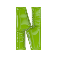 n verde Palloncino font 3d rendere png