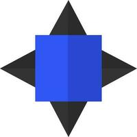 Flat style black and blue geometric element. vector