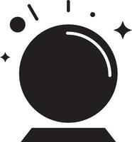 Crystal Ball Icon In Black And White Color. vector