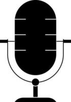 Microphone Icon In Black And White Color. vector