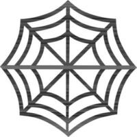 Black spider net on white background. vector