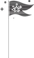 Flat Style Flag Icon In Black And White Color. vector