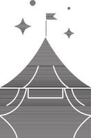 Circus Tent Icon In Black And White Color. vector