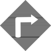 Turn right road sign. vector