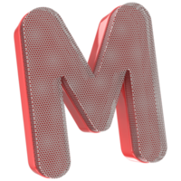 M Font 3D Render png