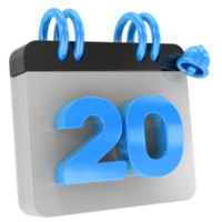 calendrier 3d rendre png