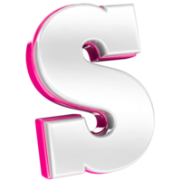 Schriftart s Rosa 3d machen png