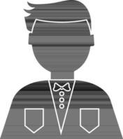 Character of faceless waiter. vector