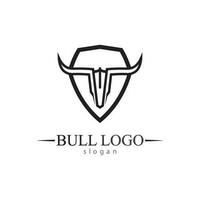 Bull horn and buffalo logo and symbols template icons app vector