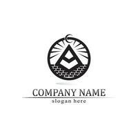 triangle pyramid logo design and vector symbol egyptian and logo business