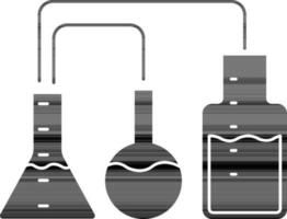 Pipe Lab Flasks Icon in Black Color. vector