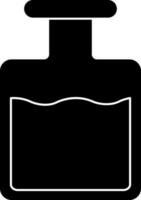 Liquid Bottle Icon or Symbol in Black Color. vector