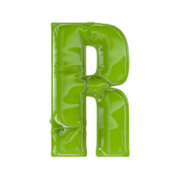 r grön ballong font 3d framställa png