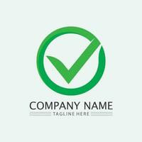 Checklist check mark logo vector or icon. Tick symbol in green color illustration. Accept okey symbol for approvement or cheklist design