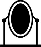 Black and white mirror in fla style. vector