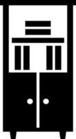Black and white books in wardrobe. vector