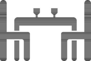 negro dos cóctel lentes en mesa con sillas. vector