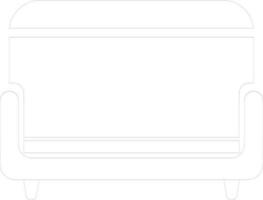 Delgado línea carrera icono de sofá. vector