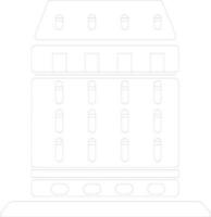 Building or Hotel icon made with line art. vector