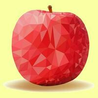 Low Poly Red Apple Vector Design