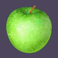 Low Poly Green Apple Vector Design