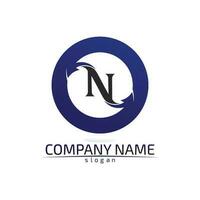 N font NLetter Logo Template vector and desain