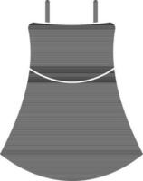 Black and white dress in flat style. vector
