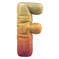 F  Font 3d render 3d render png