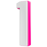 Number 1 Pink 3D Render png