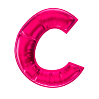 C Red Balloon Font 3D Render png