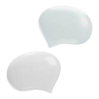 White 3d speech bubble sign. Set of 2 figures, right and left. vector