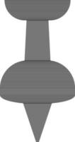 Black push pin on white background. vector
