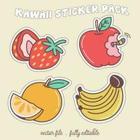 Kawaii sticker set or elements with cute japan anime manga cartoon style vector illustration-03