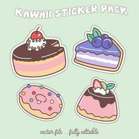 Bright and colorful kawaii food japan style sticker set. Stickers in the magazine-02 vector