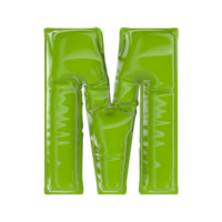 M Green Balloon Font 3d render png