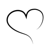 Black doodle heart. Scribble love sign icon. Template for t-shirt, card, invitation vector