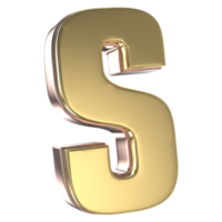 S Font 3D Render png