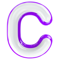 C Letter 3D Render png