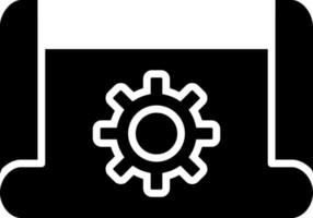 Setting list icon in black and white color. vector
