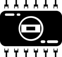 PCB Printed Circuit Board icon in flat style. vector