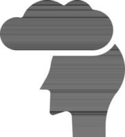 Isolated Cloud With Mind Icon in Flat Style. vector