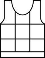 Flat Tank Top in Thin Line Art. vector