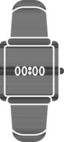 Digital Watch Icon In black and white Color. vector