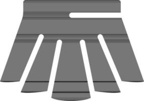 Skirt Icon In Black And White Color. vector