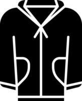 black and white Illustration Of Jacket Icon in Flat Style. vector