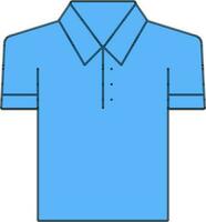 Blue Illustration Of Polo T shirt Icon. vector