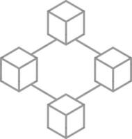 ilustración de blockchain icono o símbolo en carrera estilo. vector